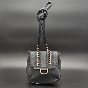 Elegant Black Leather Chain Strap Bag
